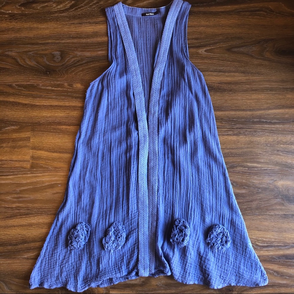 (BOGO) Kai Moon Long Gauze Vest Textured Bamboo-M